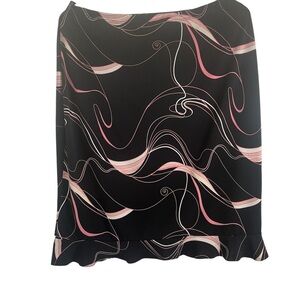 Elegant Black and Pink Swirl Skirt